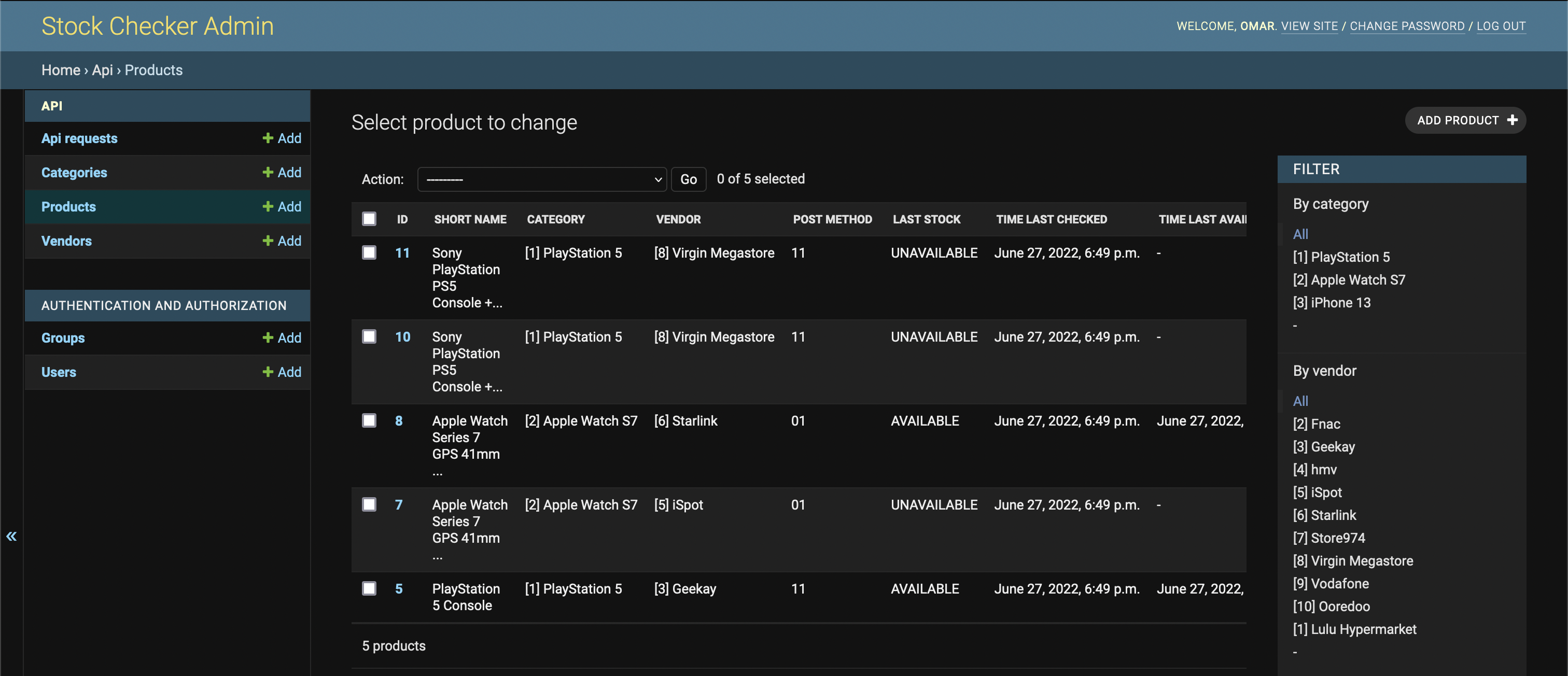 Stock Checker Screenshot